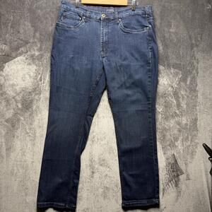 JACHS New York Jeans Mens 38x30 Blue Regular Straight Stretch Medium Wash Denim